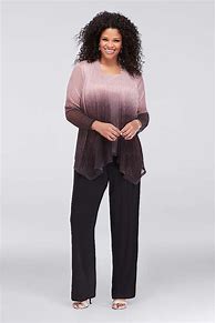 Image result for Plus Size Wide Leg Pant Suits