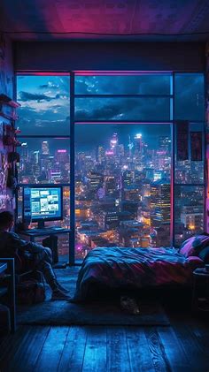 Cyberpunk Bedroom with a View Part 2