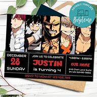 Image result for My Hero Academia Inspired Birthday Banner
