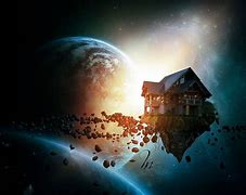 Image result for House Floating in Space Art