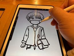 Image result for Anime Boy Making a Drawing On a iPad