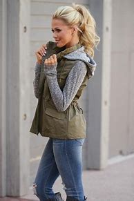 Image result for Vest and Hoodie Women Outfit
