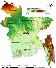 Image result for Bangladesh Elevation Map