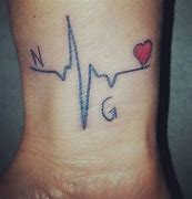 Image result for Heart Beat with Letter D Tattoo