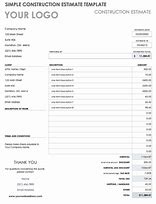 Image result for Construction Work Estimate Template