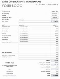 Image result for Contractor Estimate Template