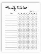 Image result for Monthly Task List Printable