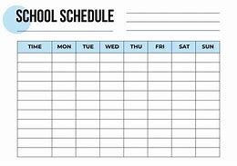 Image result for Printable School Schedule Template