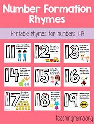 Image result for Preschool Number Rhymes