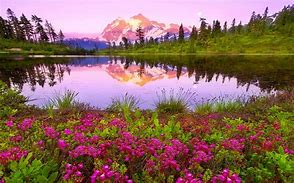 Image result for Colorful Mountain Landscape Lake