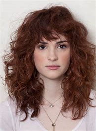 Image result for Curly Hair with Layers and Bangs