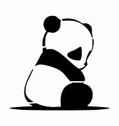 Image result for Panda Bear Stencil Black and White