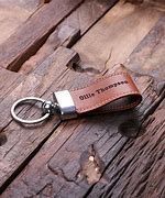 Image result for Leather Key Ring Engraved