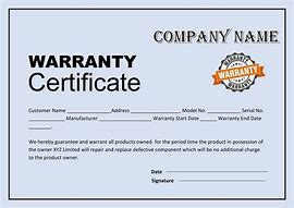 Image result for Fabric Warranty Certificate Format