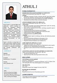 Image result for ACCA Fresher Resume Format
