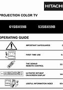 Image result for Hitachi Projection TV 61SBX59B
