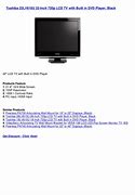 Image result for Toshiba TV Model 22Lv61ou Manual
