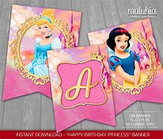 Image result for Happy Birthday Princess Banner Printable Free