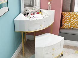 Image result for Corner Mirrored Vanity Table