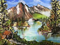 Image result for Bob Ross Cabin Painting