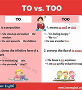 Image result for What is the Difference Between to and Too