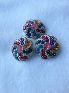 Image result for Swirl Rhinestone Flat Back Buttons 20Mm