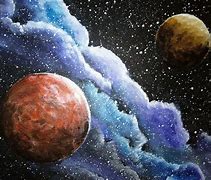 Image result for Galaxy Painting with Planets