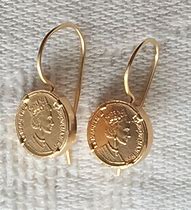 Image result for Gold Coin Pendant Earrings