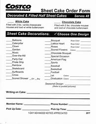 Image result for costco cakes order forms