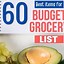 Image result for Groceries Budget List