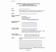 Image result for Pre Construction Contract Template