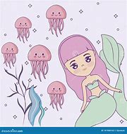 Image result for Cartoon Illustration Mermaid Octopus