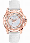 Image result for Ladies Bulova Watch Leather Strap
