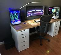 Image result for White Desk Black PC Setup