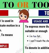Image result for To and Too Difference