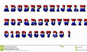 Image result for Red White Blue Alphabet Letters