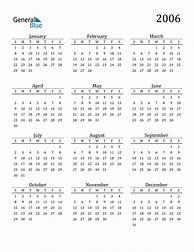 Image result for 2006 Calendar Printable