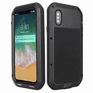 Image result for Metal iPhone X Case Gorilla Glass Blue