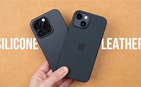 Image result for Apple Leather Case vs Silicone Midnight 14 Pro Max
