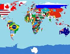 Image result for Modern World Map with Flags