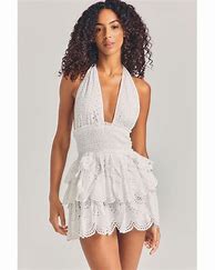 Image result for Fashion Nova White Halter Mini Dress