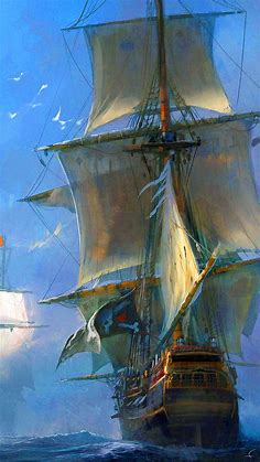 Pirate ship | Pirate ship art, Ship paintings, Pirate ship painting