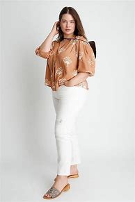 Image result for Plus Size Jean Outfits White