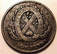 Image result for 1837 Canada Half Penny Bank Token
