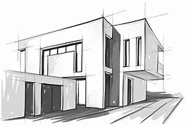 Image result for Contemporary House Drawing
