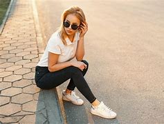 Image result for Beautiful Women White Sneakers