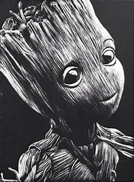 Image result for Guardians of the Galaxy Groot Black and White