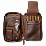 Image result for Black Leather Cigar Case