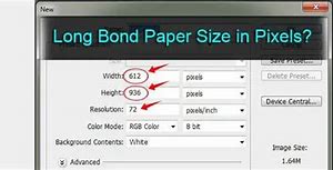 Image result for Long Bond Paper Size