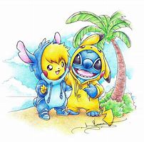 Image result for Stitch Toothless and Pikachu